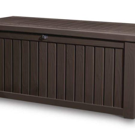 Keter Wood-Look Outdoor Storage Deck Box, X-Large, Brown, 570-L