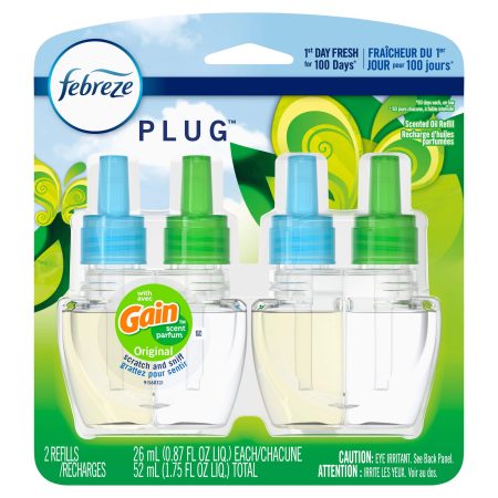 Febreze PLUG Air Freshener, Gain Original, (2) 26 mL Oil Refills