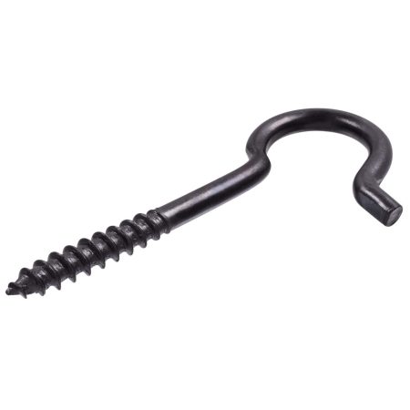 Hillman Screw Hook, 0.25 x 4.25-in, Black