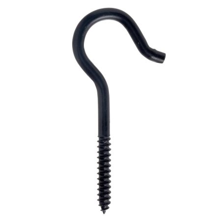 Hillman Screw Hook, 0.25 x 4.25-in, Black