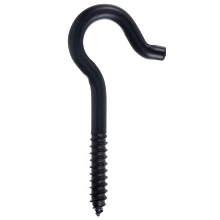 Hillman Screw Hook, 3/8 x 4-7/8-in, Black