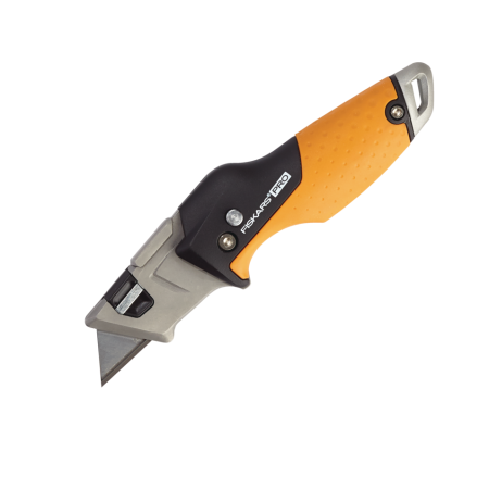 Fiskars Pro Folding Blade Utility Knife, Black/Orange