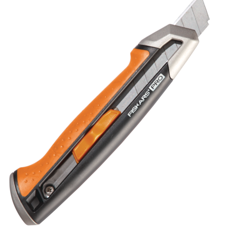 Fiskars Pro Snap-Off Blade Utility Knife, 18-mm, Black/Orange