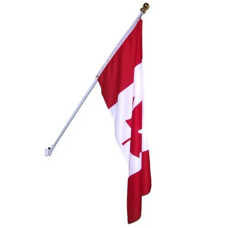 Steel Spinning Flagpole Kit with Canadian Flag, 6-ft