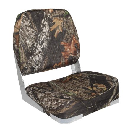 Leopard Heavy-Duty Molded Frame Folding Boat Seat Camouflage, 19-in H x 16-in W x 14-in D