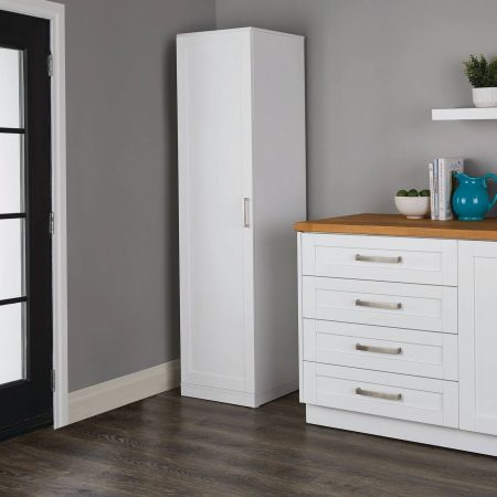 For Living 1-Door Pantry Storage Cabinet, White