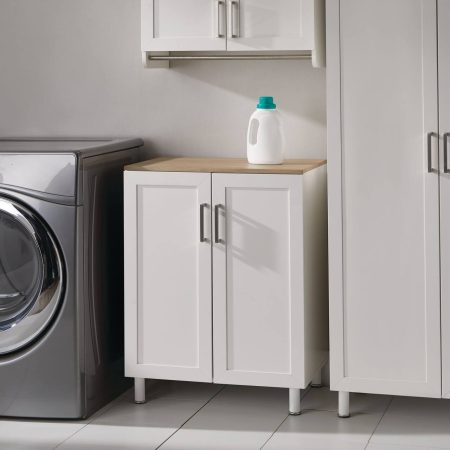 For Living 2-Door Base Laundry Cabinet, 27-in, White