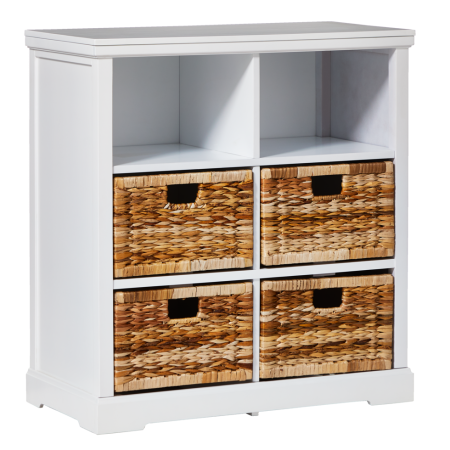 For Living 4-Drawer 2-Shelf Storage Cabinet, White