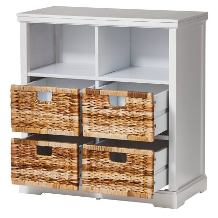 For Living 4-Drawer 2-Shelf Storage Cabinet, White