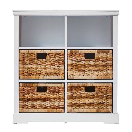 For Living 4-Drawer 2-Shelf Storage Cabinet, White