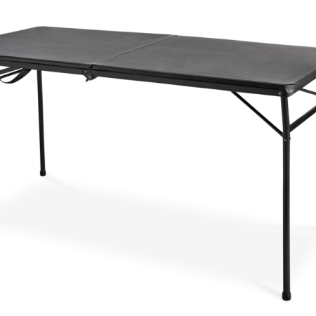 For Living 5-ft Portable Plastic and Metal Folding Table with Handle, Black