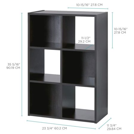 For Living 6-Cube Storage Organizer, Bookcase/Bookshelf, Dark Brown Finish