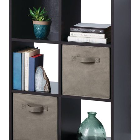 For Living 6-Cube Storage Organizer, Bookcase/Bookshelf, Dark Brown Finish