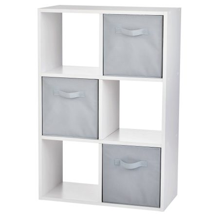 For Living 6-Cube Storage Organizer, Bookcase/Bookshelf, White