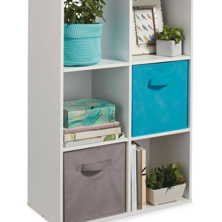 For Living 6-Cube Storage Organizer, Bookcase/Bookshelf, White