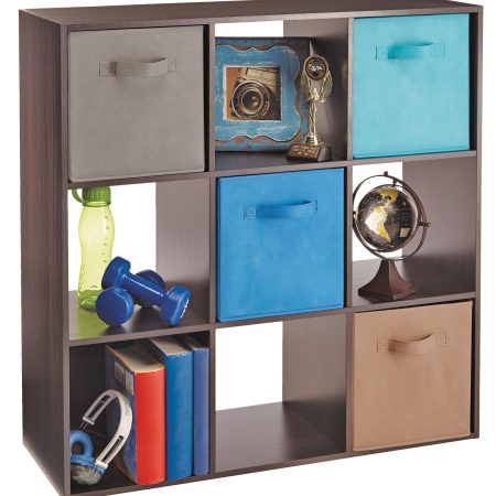 For Living 9-Cube Storage Organizer, Bookcase/Bookshelf, Black Oak Finish