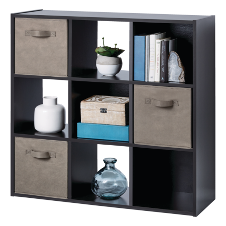 For Living 9-Cube Storage Organizer, Bookcase/Bookshelf, Black Oak Finish