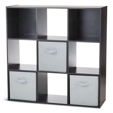 For Living 9-Cube Storage Organizer, Bookcase/Bookshelf, Black Oak Finish