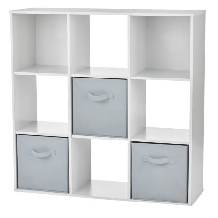 For Living  9-Cube Storage Organizer,  Bookcase/Bookshelf, White