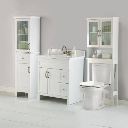 For Living Beacon Hill 2-Door Over-The-Toilet Spacesaver Bathroom Storage Cabinet , White