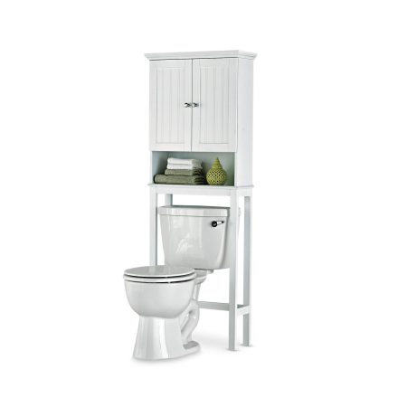 For Living Brookfield 2-Door Over-The-Toilet Spacesaver Bathroom Storage Cabinet, White