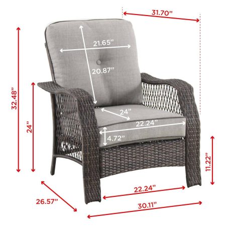 For Living Sandstone Outdoor/Patio Conversation Set w/Tempered Glass Tabletop, 4-pc