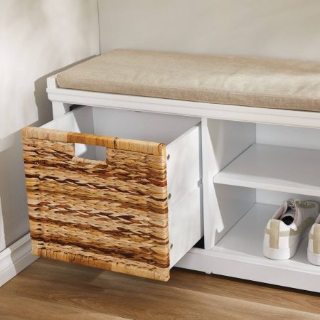 For Living Storage Bench, White