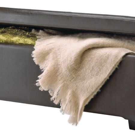 For Living Upholstered Hinge-Top Storage Ottoman/Bench With Padded Seat, Espresso Brown