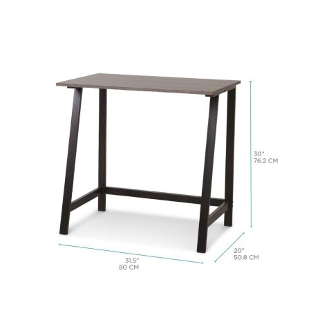 For Living Student/Small Space Office Computer Desk With Metal Frame, Wood Grain Finish