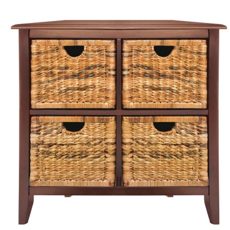 For Living Verona Basket Front 4-Drawer Storage Chest/Dresser, Espresso Finish