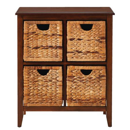 For Living Verona Basket Front 4-Drawer Storage Chest/Dresser, Espresso Finish