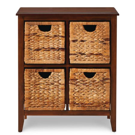 For Living Verona Basket Front 4-Drawer Storage Chest/Dresser, Espresso Finish