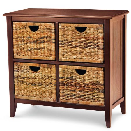 For Living Verona Basket Front 4-Drawer Storage Chest/Dresser, Espresso Finish