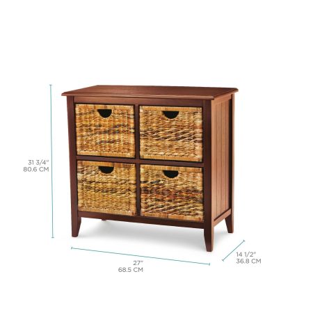 For Living Verona Basket Front 4-Drawer Storage Chest/Dresser, Espresso Finish