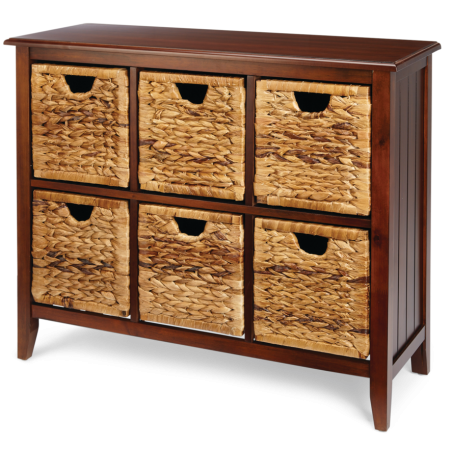 For Living Verona Basket Front 6-Drawer Storage Chest/Dresser, Espresso Finish