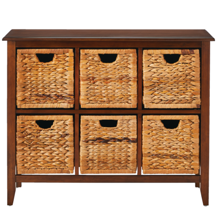 For Living Verona Basket Front 6-Drawer Storage Chest/Dresser, Espresso Finish