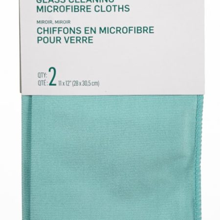 FRANK Glass Cleaning Machine Washable Microfibre Cloths, Blue, 2-pk