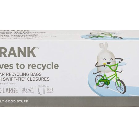 FRANK Extra-Large Swift-Tie Recycling Bags, 20-pk, Clear, 135-L