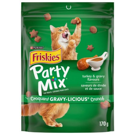 Friskies Party Mix Crunch Turkey and Gravy Cat Treats, 170-g