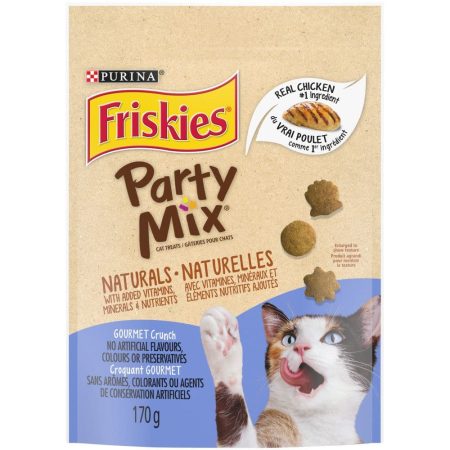 Friskies Party Mix™ Naturals Gourmet Crunch with Real Chicken Dry Cat Treats, 170-g