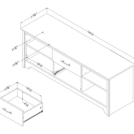 South Shore Fusion 2-Drawer TV Stand & Media Storage Console Cabinet