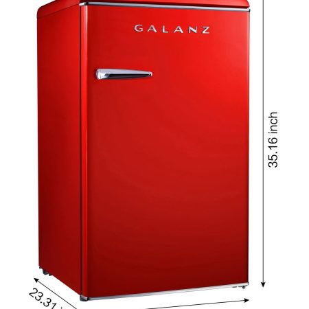 Galanz Compact Mini Refrigerator with Adjustable Thermostat, 3.5-cu.ft. Red