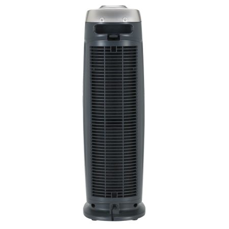 GermGuardian AC4825DLX 4-in-1 HEPA Filter & UVC Tower Air Purifier, Removes Allergens & Odours, Black, Small-Medium Room