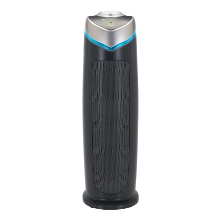 GermGuardian AC4825DLX 4-in-1 HEPA Filter & UVC Tower Air Purifier, Removes Allergens & Odours, Black, Small-Medium Room