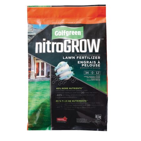 Golfgreen NitroGROW Nitrogen-Enriched Lawn Fertilizer, 34-0-12, 800-m2