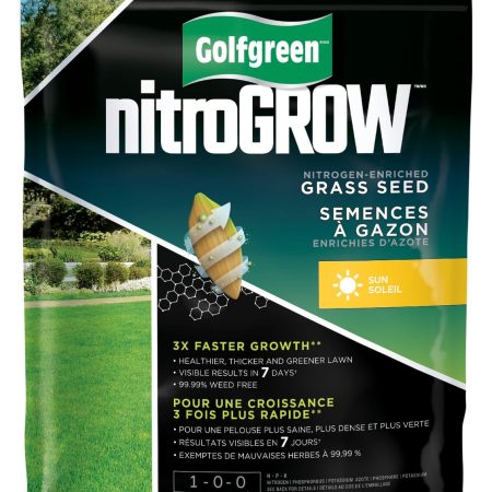 Golfgreen NitroGROW Sun Nitrogen-Enriched Grass Seed & Fertilizer Mix, 1-0-0, 1.5-kg