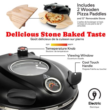 As Seen On TV Granitestone Piezano Electric Pizza Oven, 12-in, Black