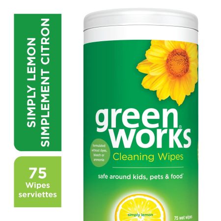 Greenworks Cleaning Wipes, Lemon, 75-pk