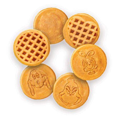 Grinch Non-Stick Mini Waffle Maker and Griddle, Red