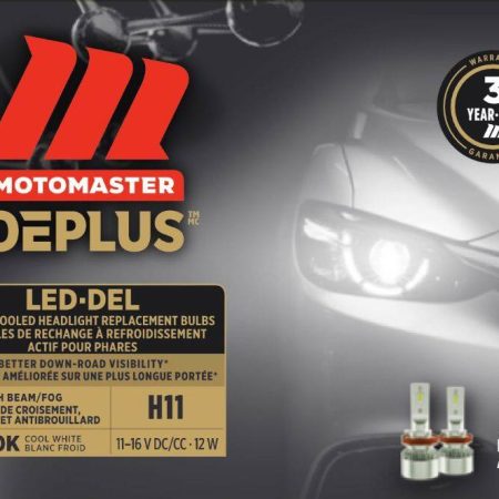 H11 MotoMaster OEPLUS® LED Headlight Bulb, 6000k Cool White Light, 2-pk